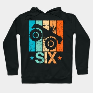 6Th Monster Truck Birthday 6 Year Old 6Yr Boys Birthday Hoodie